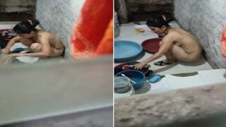 Village girl nude bath washing hidden cam