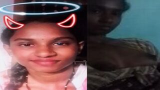 Tamil Village Sex Girl Boobs Show Selfie Clip
